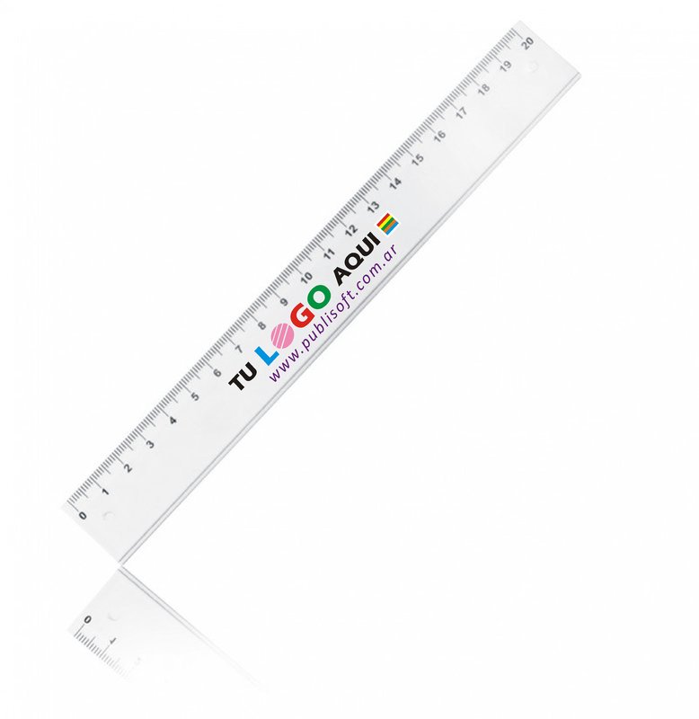 Regla escolar de 20 cm x 26mm. blanca