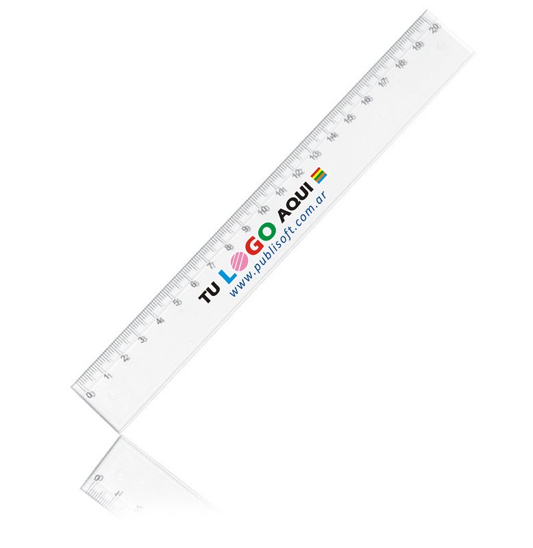 Regla escolar de 20 cm x 26mm, cristal