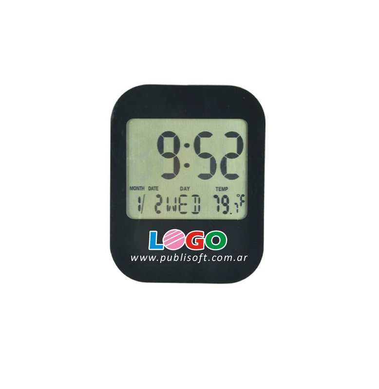 Reloj de mesa Flat, negro