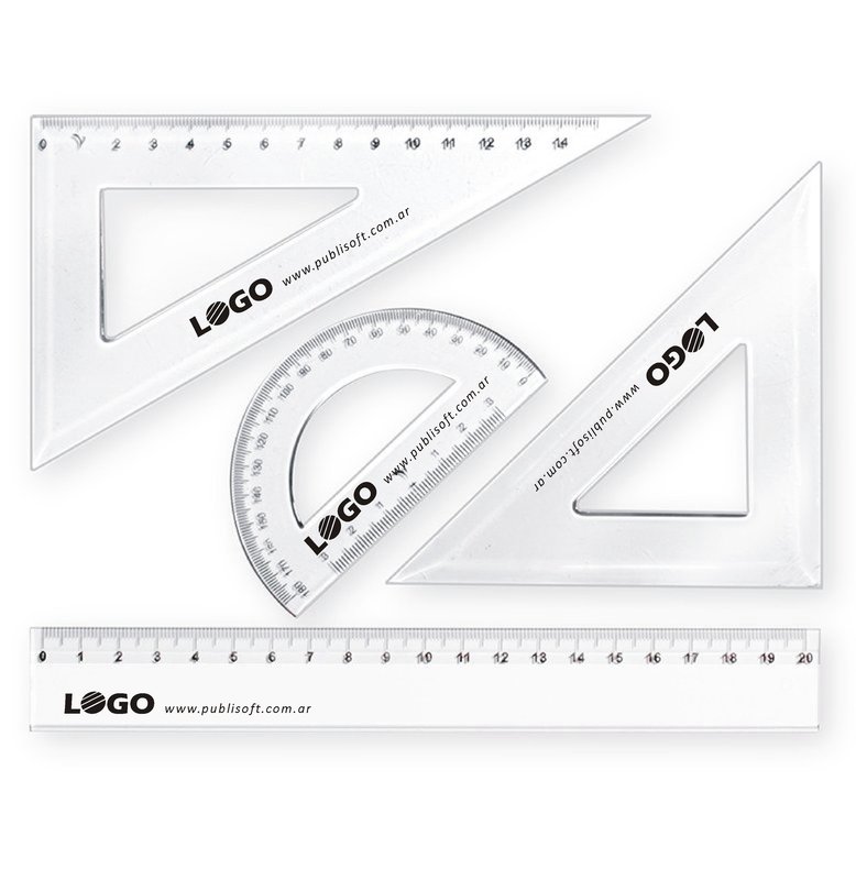 Set escolar geométrico, cristal