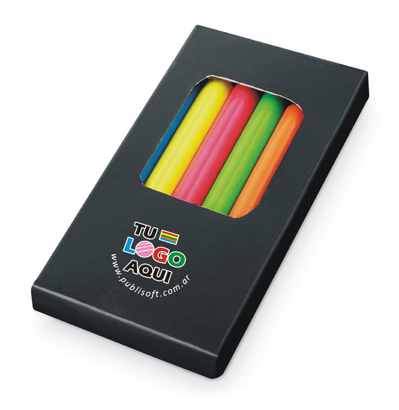 Set memling, 6 lapices colores fluorescentes
