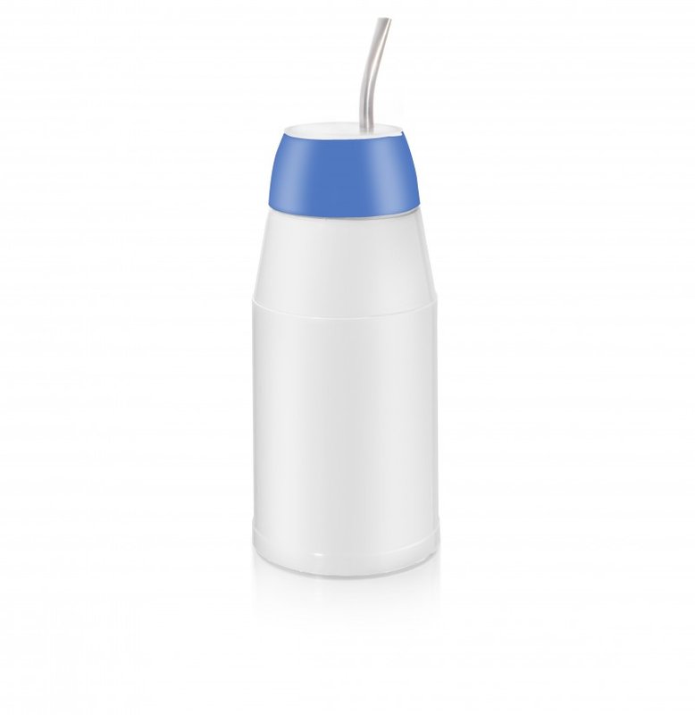 Termo mate, mate listo, blanco aro azul claro
