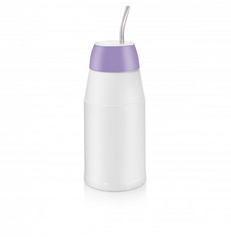Termo mate, mate listo, blanco aro violeta