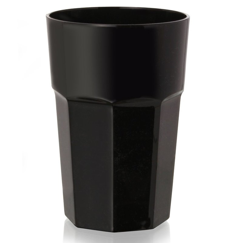 Vaso facetado bristol 520 cm³, negro.