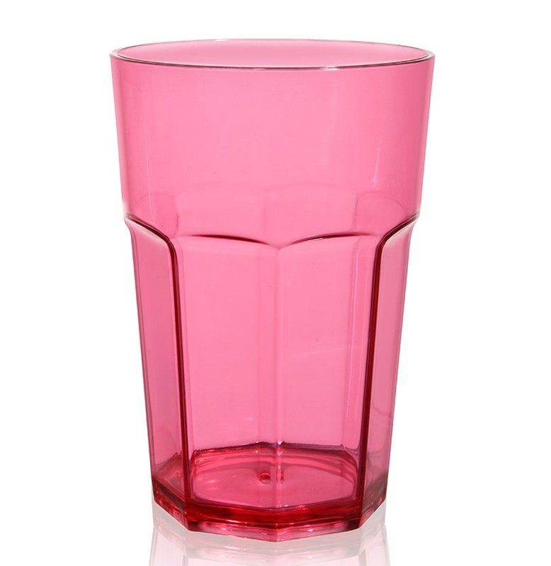 Vaso facetado bristol 520 cm³, rojo trans.