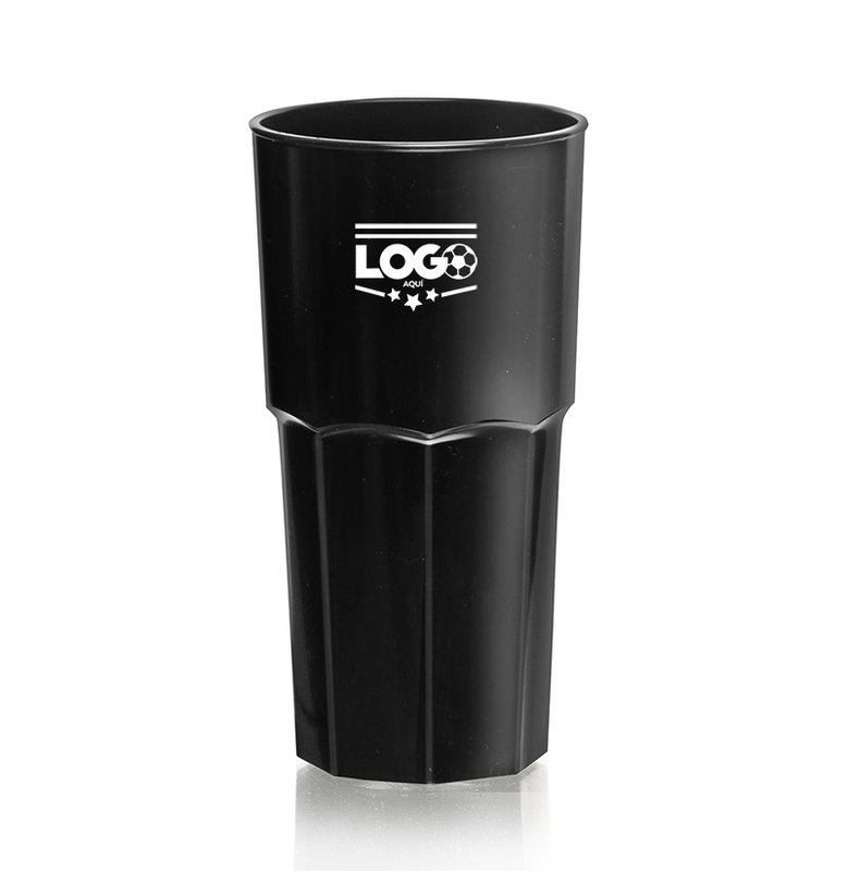 Vaso facetado od boliche 400 cm³, negro.