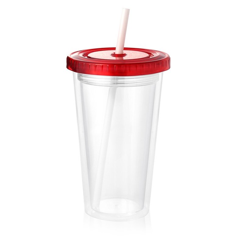 Vaso térmico star 500 cm³,tapa rojo translúcido.