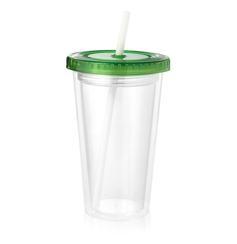 Vaso térmico star 500 cm³,tapa verde translúcido.