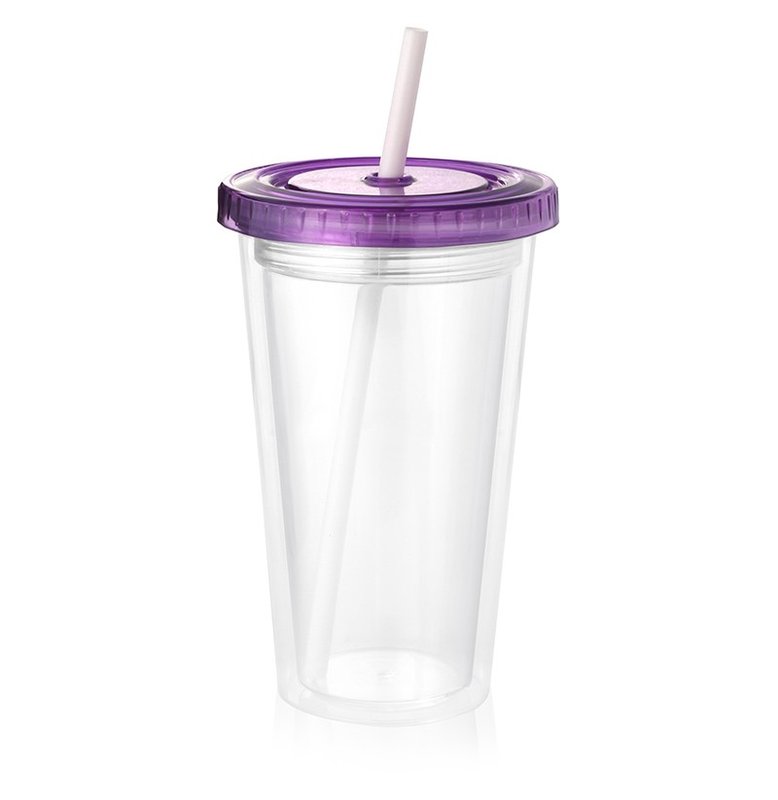 Vaso térmico star 500 cm³,tapa violeta translúcido.