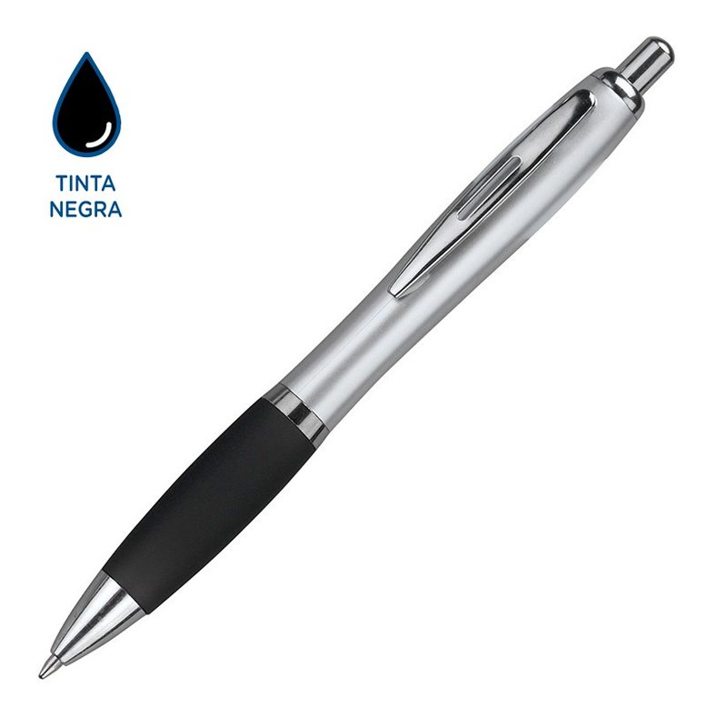 Bolígrafo Bremen metal, negro, tinta negra - imagen 2