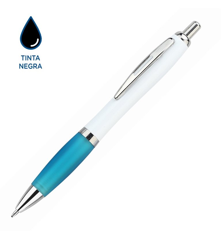 Bolígrafo Bremen white, celeste , tinta negra - imagen 2