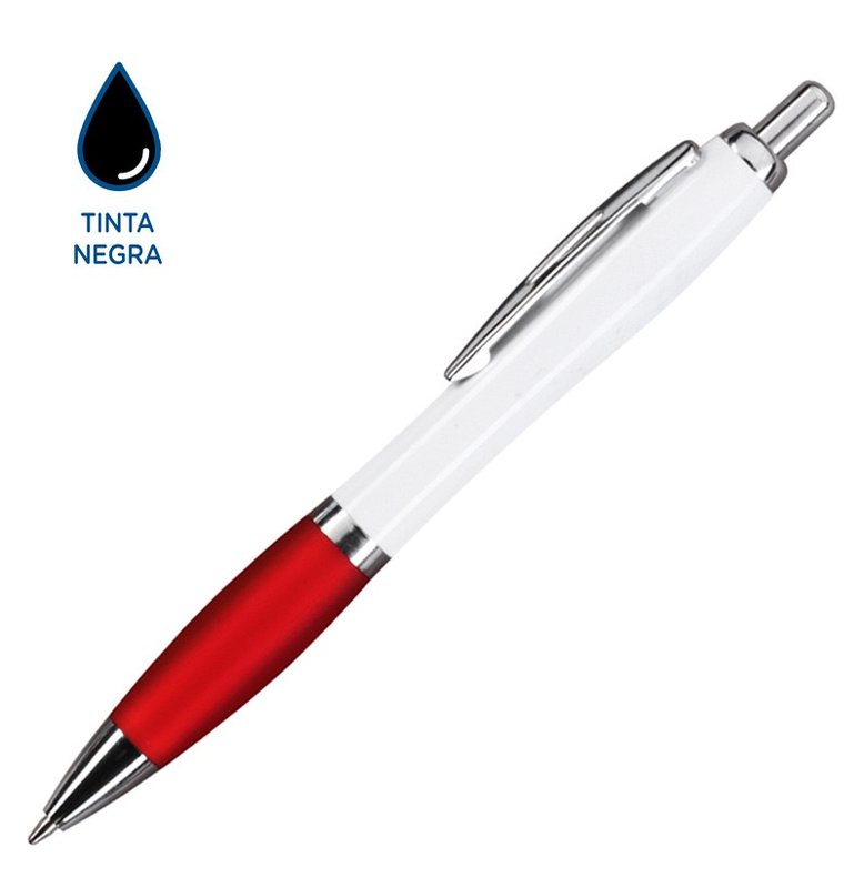 Bolígrafo Bremen white, rojo, tinta negra - imagen 2