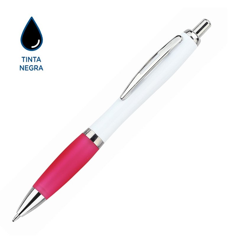 Bolígrafo Bremen white, rosa , tinta negra - imagen 2