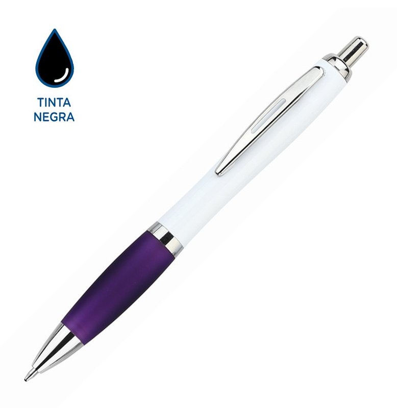 Bolígrafo Bremen white, violeta , tinta negra - imagen 2