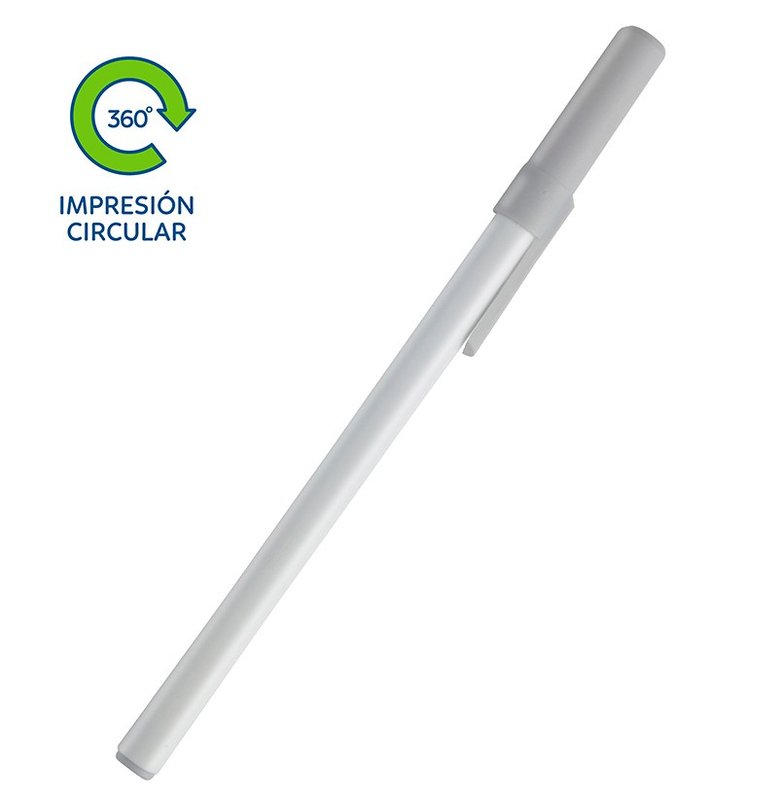 Bolígrafo Doob blanco, detalle gris claro - imagen 2