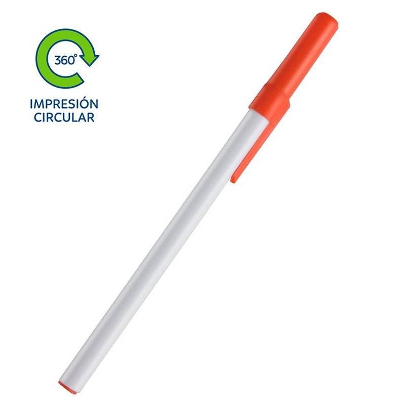 Bolígrafo Doob blanco, detalle naranja - imagen 2