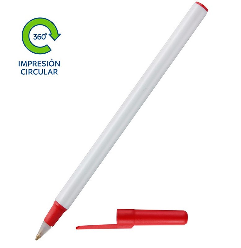 Bolígrafo Doob blanco, detalle rojo - imagen 2