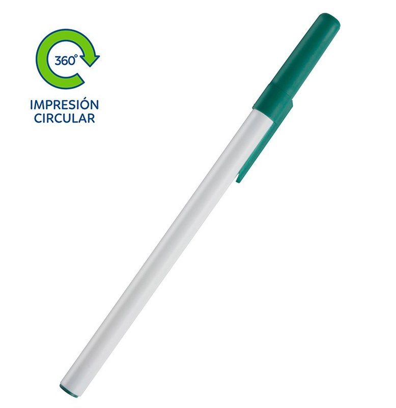 Bolígrafo Doob blanco, detalle verde oscuro - imagen 2