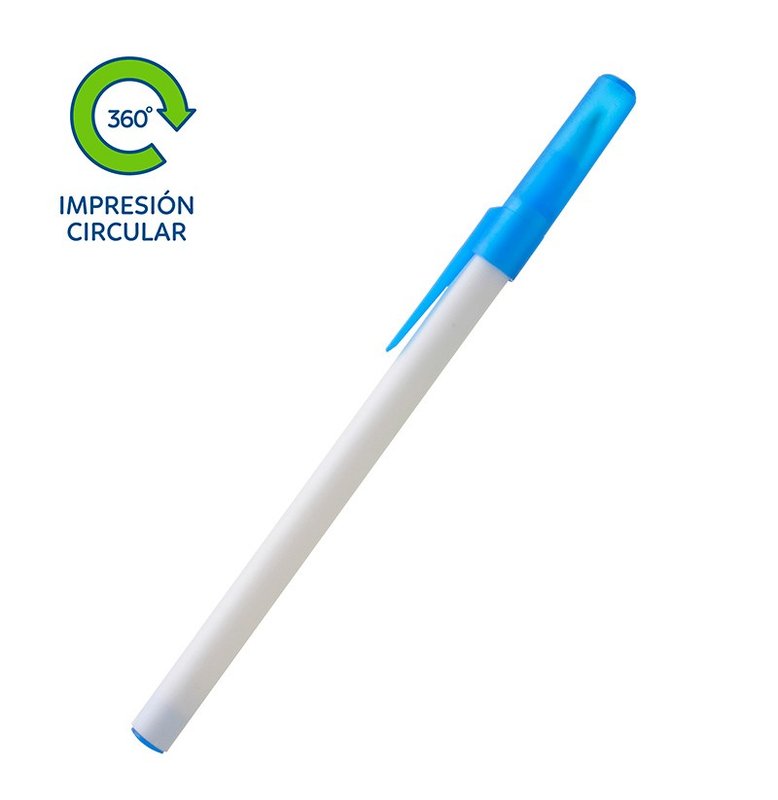Bolígrafo Doob frost, blanco, detalle azul tranp.s - imagen 2