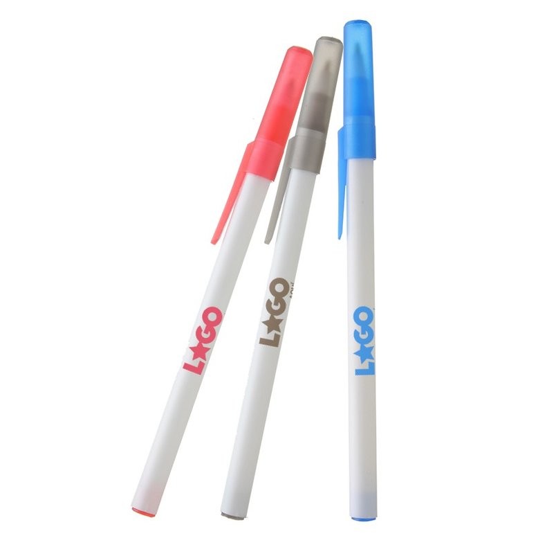 Bolígrafo Doob frost, blanco, detalle rojo transparente - imagen 3