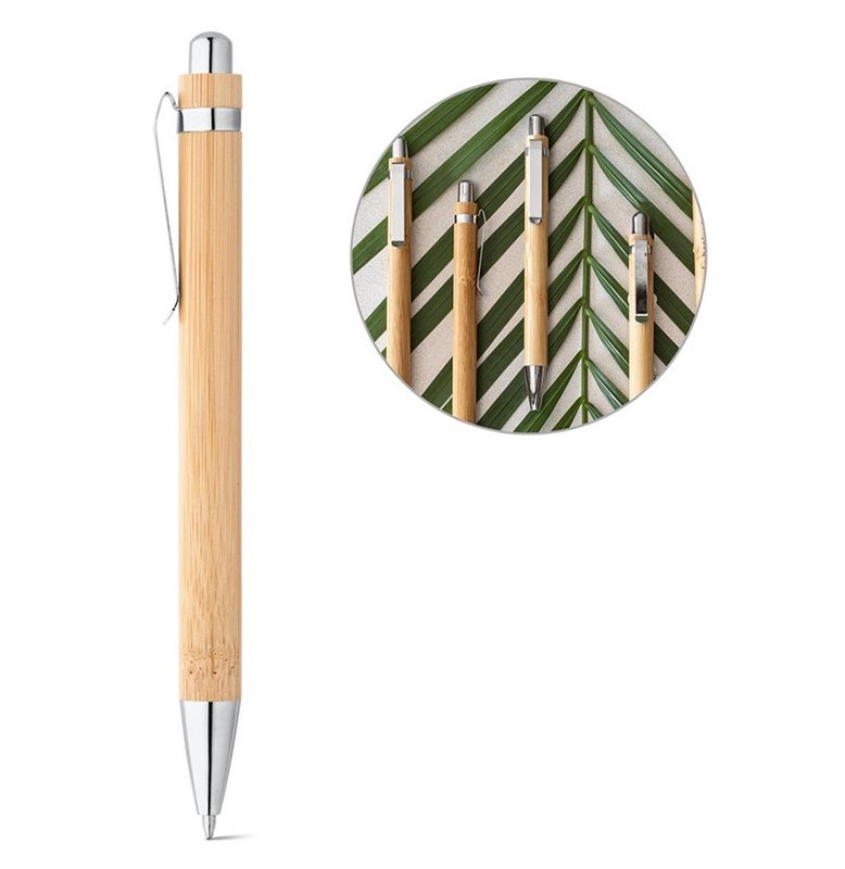 Bolígrafo Metal Bamboo, detalles cromados - imagen 3