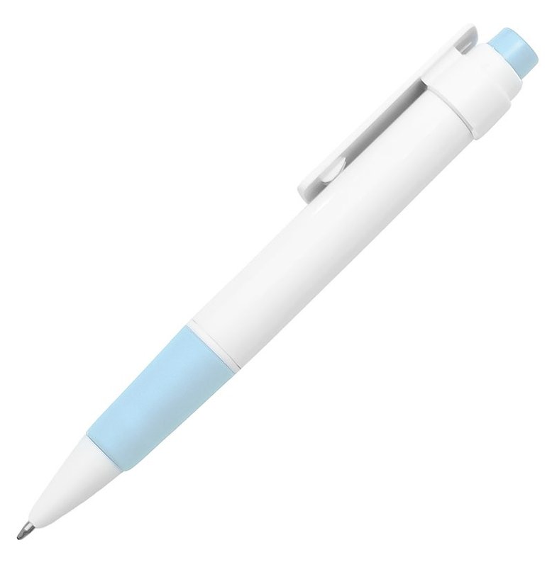 Bolígrafo Niza, blanco detalle celeste pastel - imagen 2