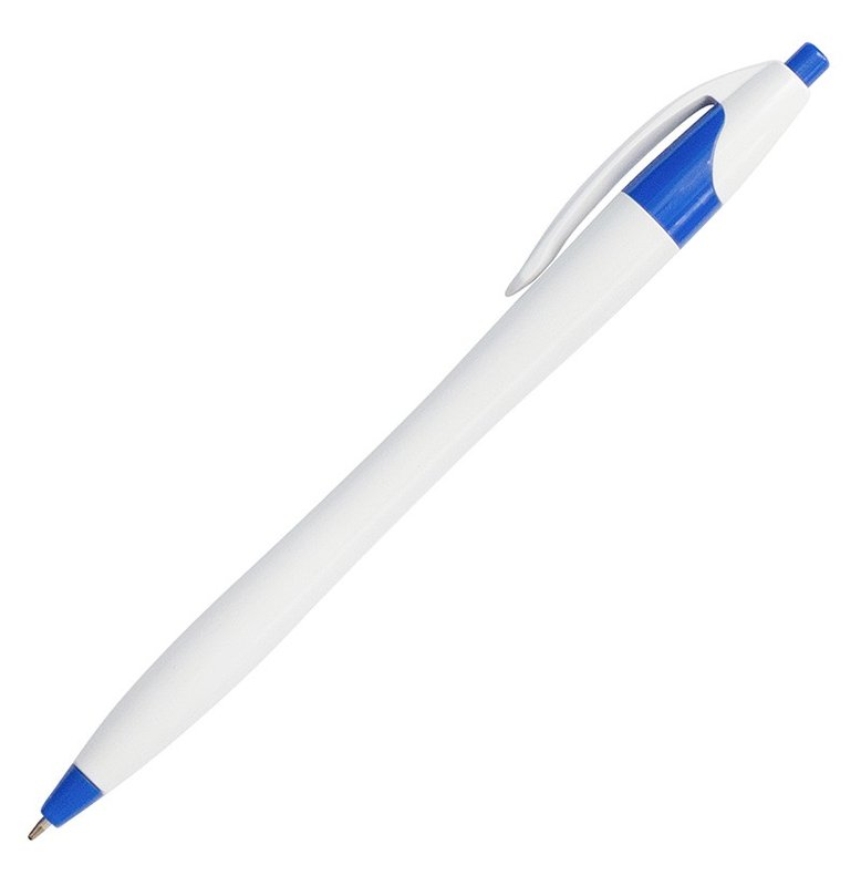 Bolígrafo Praga, blanco detalle azul, tinta negra - imagen 2
