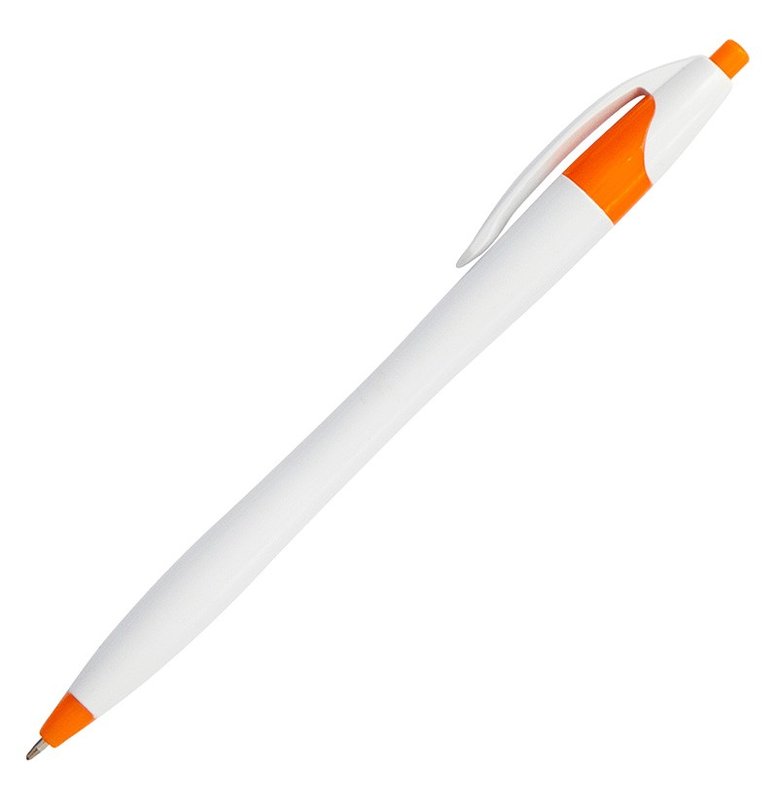Bolígrafo Praga, blanco detalle naranja, tinta negra - imagen 2