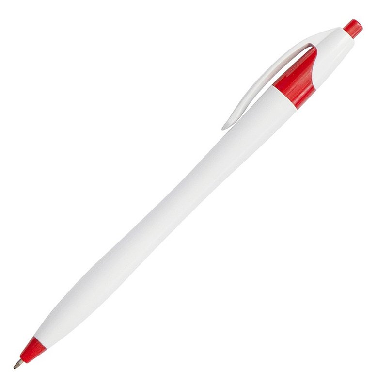 Bolígrafo Praga, blanco detalle rojo, tinta negra - imagen 2
