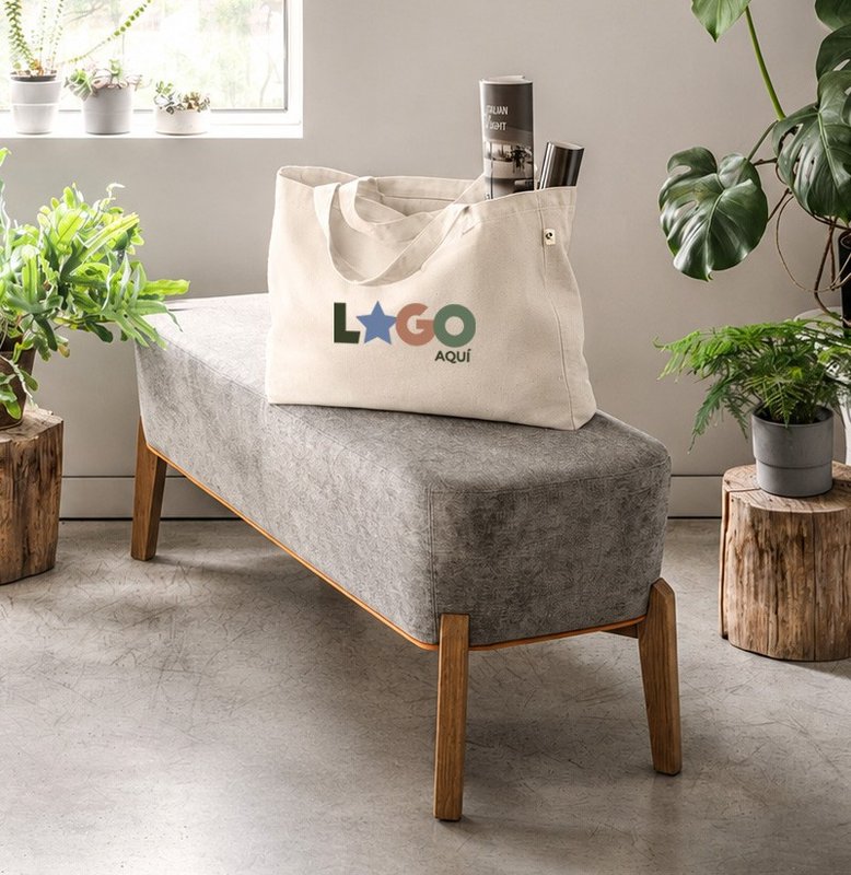 Bolsa parma 50x37x12 cm, 50% algodón, crudo - imagen 2