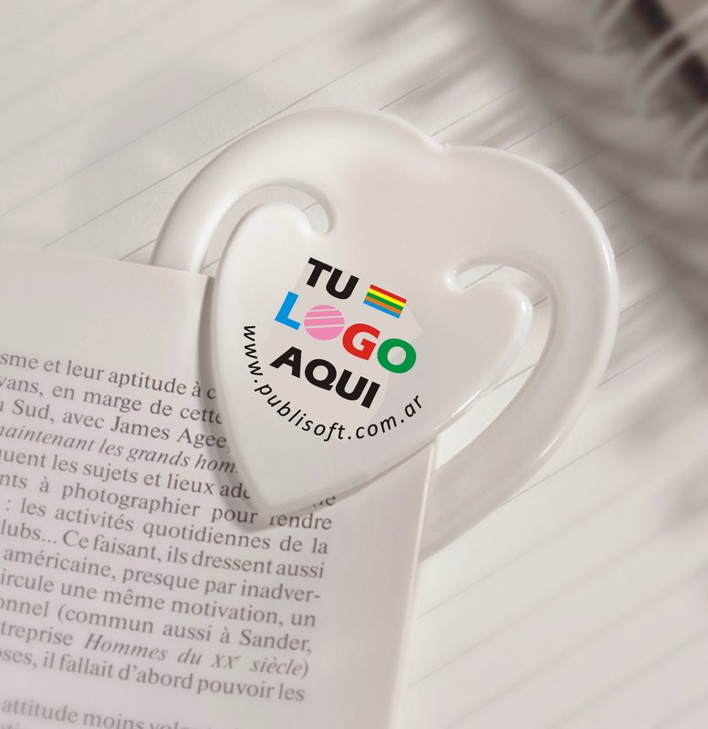 Clip para papel corazon, blanco - imagen 2