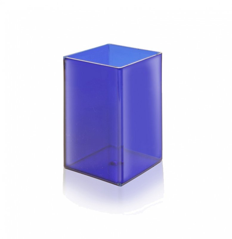 Cubo, con y sin calendario, porta lápiz, azul traslúcido - imagen 2