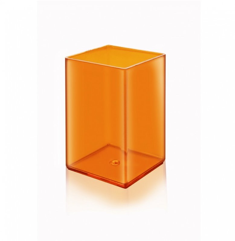 Cubo, con y sin calendario, porta lápiz naranja traslúcido - imagen 2