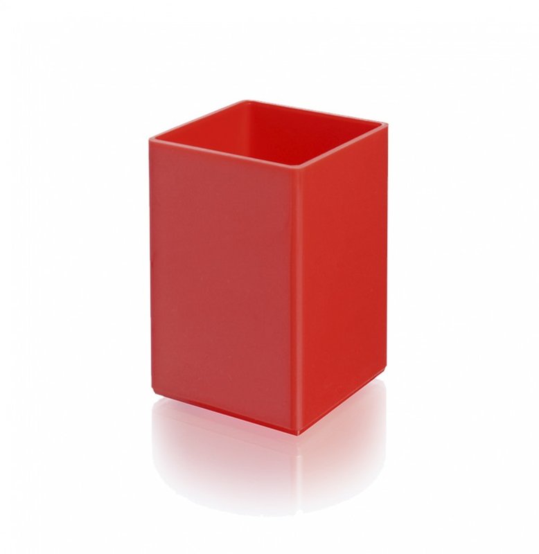 Cubo, con y sin calendario, porta lápiz rojo - imagen 2