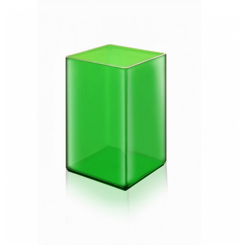Cubo, con y sin calendario, porta lápiz, verde traslúcido - imagen 2