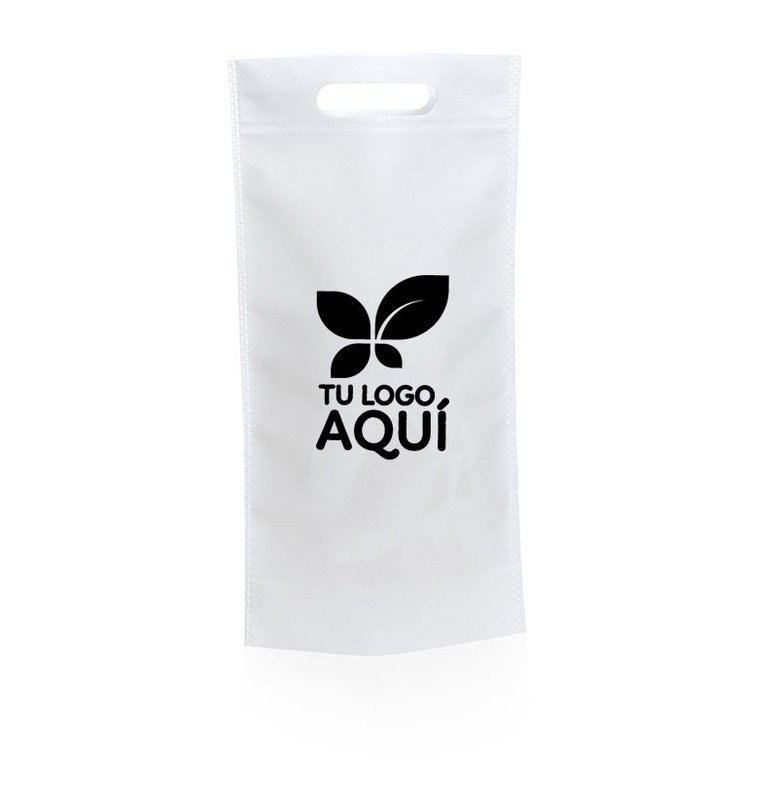 Eco bolsa, 20x40x10 cm,  para 1 vino manija riñon, crudo - imagen 2