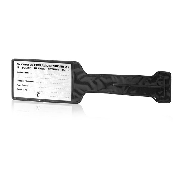 Marbete identifcador de equipaje, tela pvc azul oscuro - imagen 2