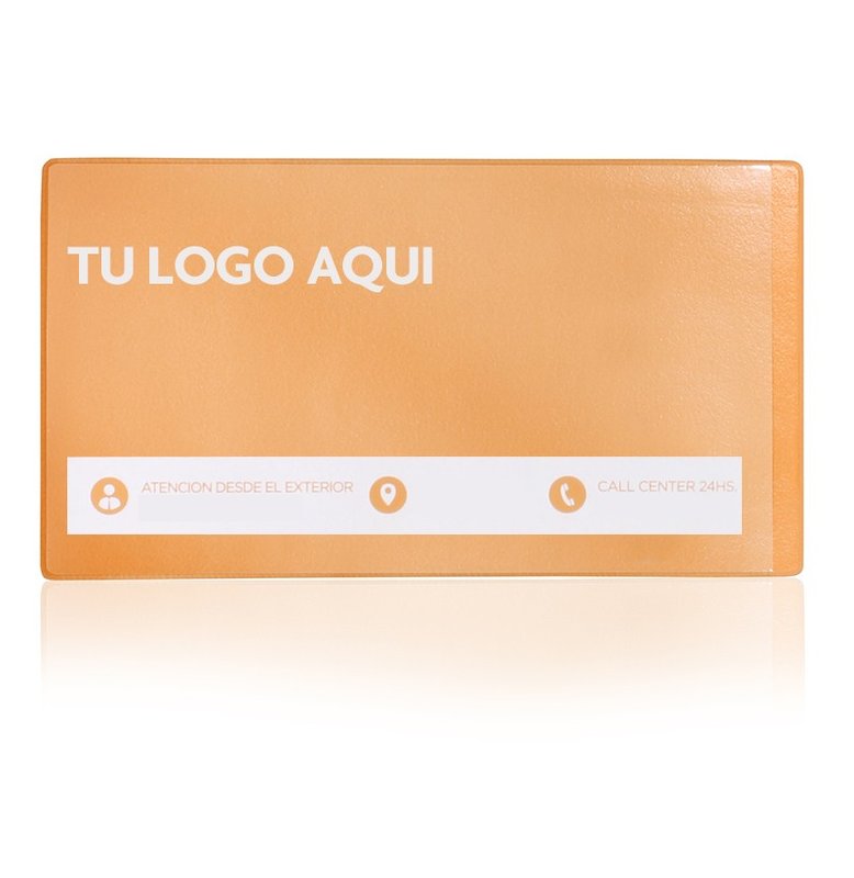 Porta documento manila combi, cristal+folia naranja - imagen 2