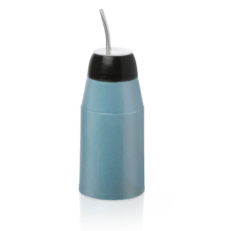 Termo mate, mate listo, eco azul aro negro - imagen 2
