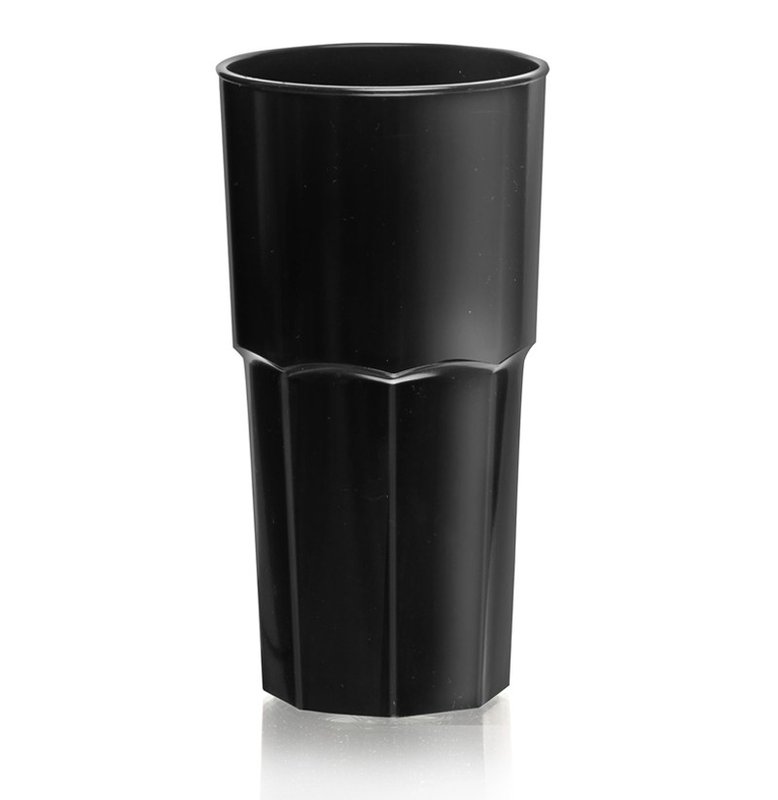 Vaso facetado od boliche 400 cm³, negro. - imagen 2