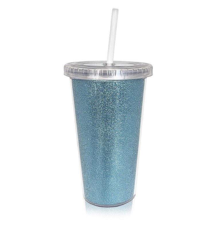 Vaso térmico star glitter 500 cm³, celeste. - imagen 2