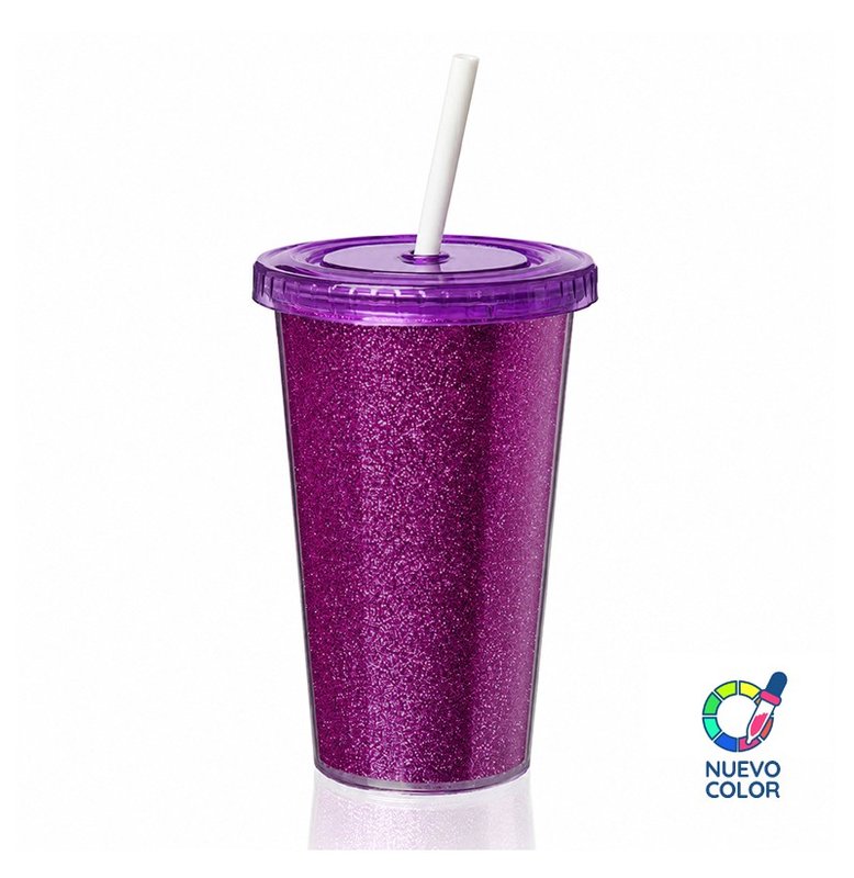 Vaso térmico star glitter 500 cm³, violeta. - imagen 2