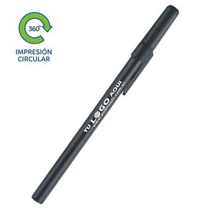 Bolígrafo Doob color, negro, detalle negro.