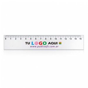 Regla escolar de 15 cm x 30mm. blanca