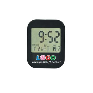 Reloj de mesa Flat, negro